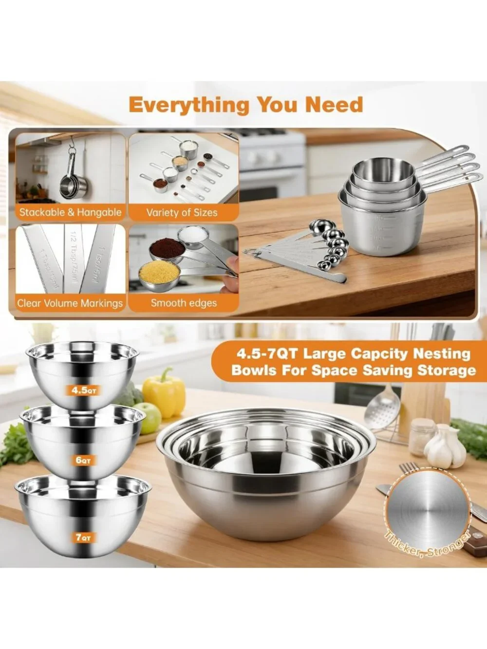 5-Speed 300W Hand Mixer with Bowls & Accessories for Baking | Complete Kitchen